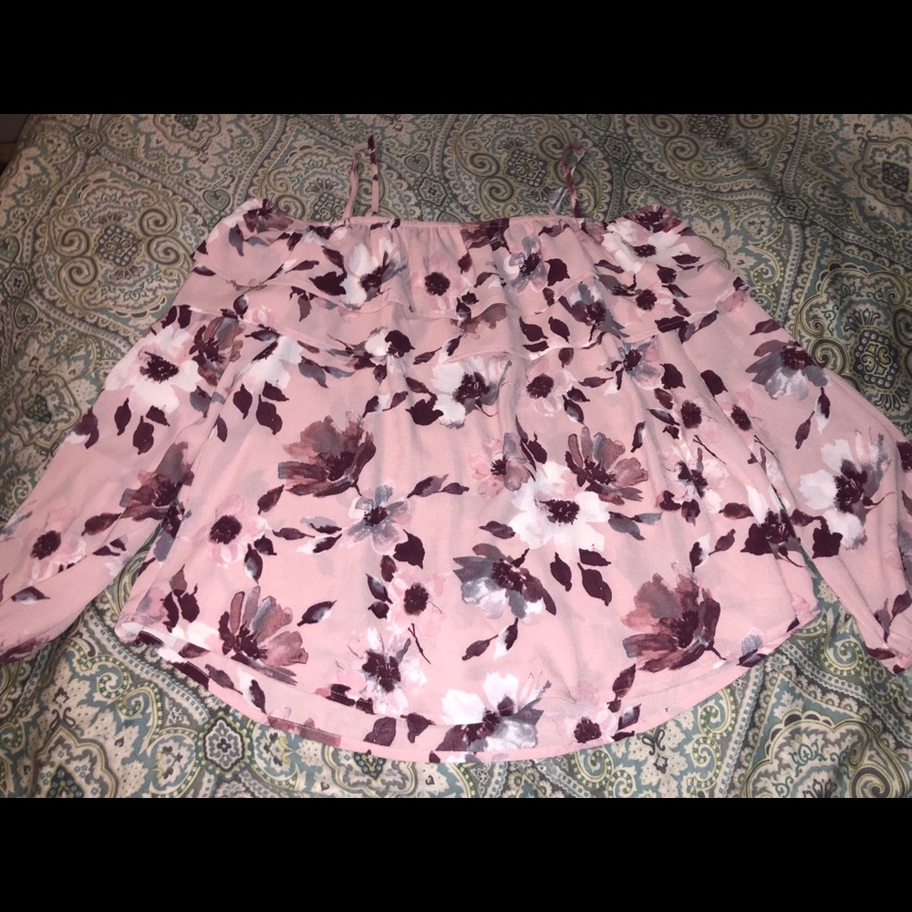 Floral off the Shoulders Top with Spaghetti Straps